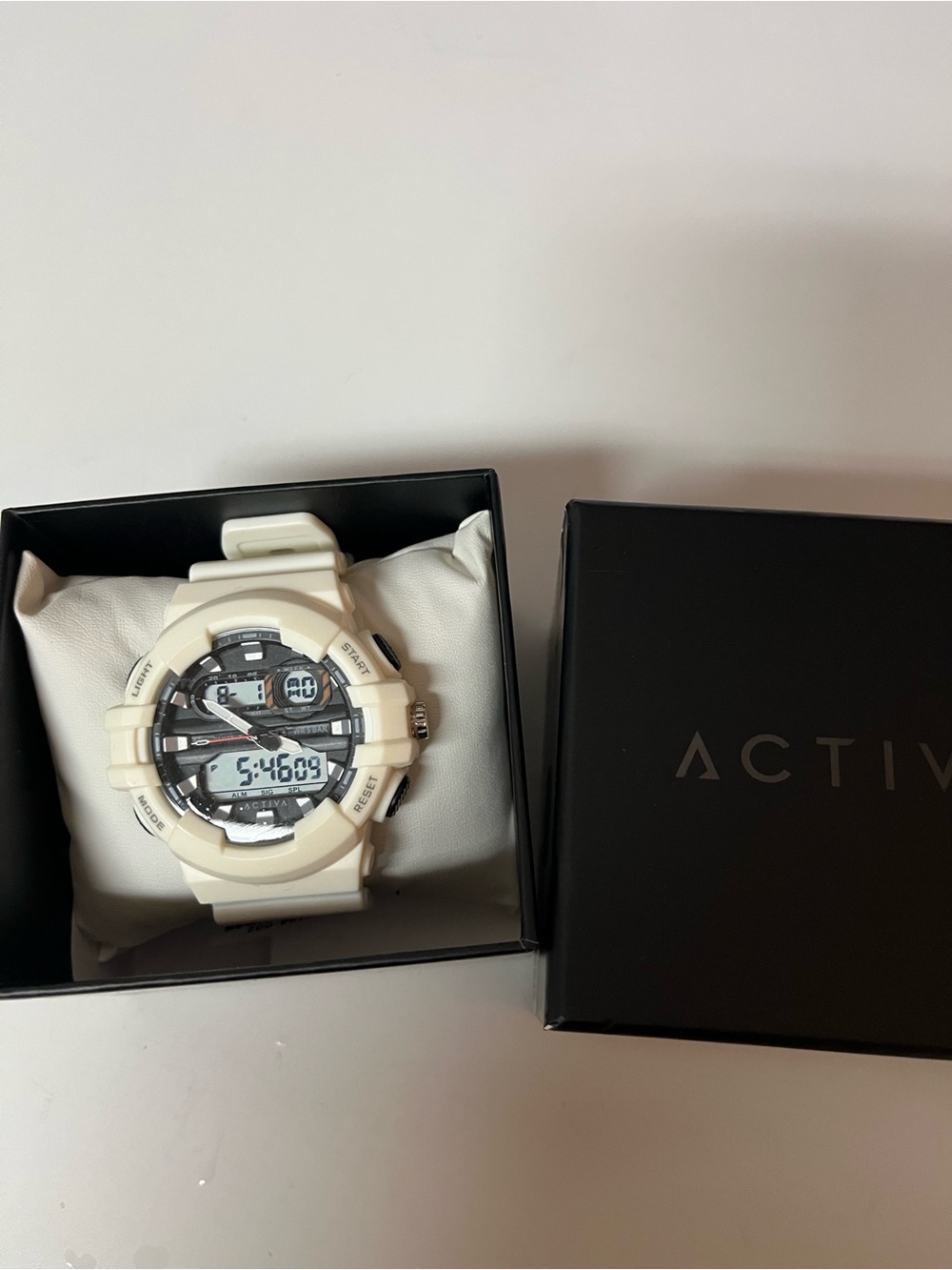 Active USA Cream and Black Digital Sport Watch